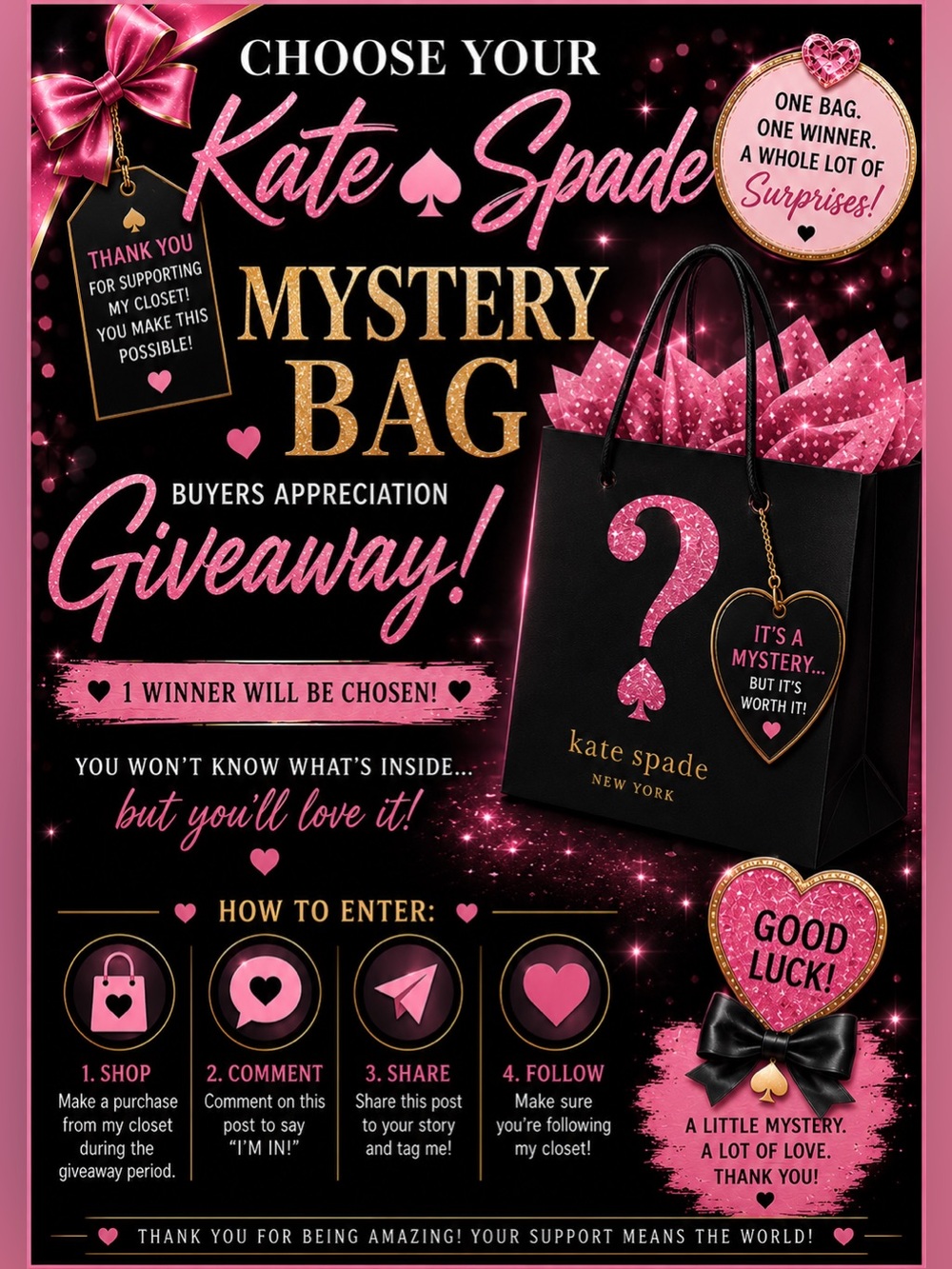 •July Giveaway• It’s a Choose Your Kate Spade Mystery Bag - Picture 1 of 1
